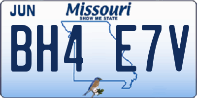 MO license plate BH4E7V
