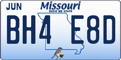 MO license plate BH4E8D