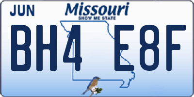 MO license plate BH4E8F
