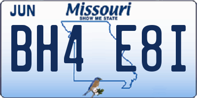 MO license plate BH4E8I