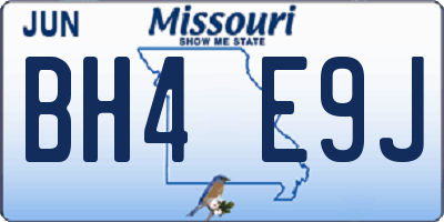 MO license plate BH4E9J