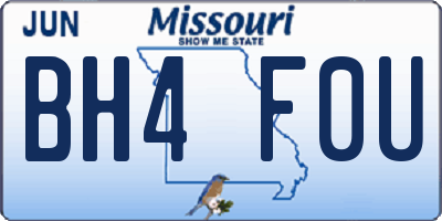 MO license plate BH4F0U