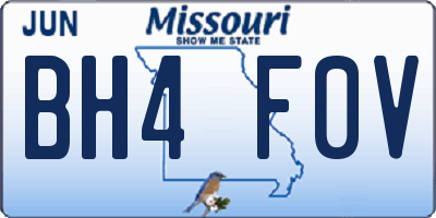 MO license plate BH4F0V