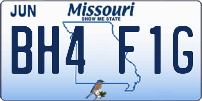 MO license plate BH4F1G