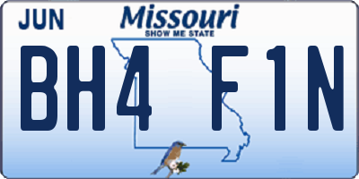 MO license plate BH4F1N