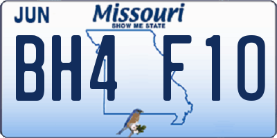 MO license plate BH4F1O