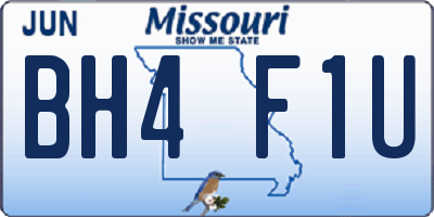 MO license plate BH4F1U