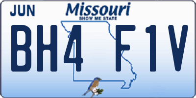 MO license plate BH4F1V