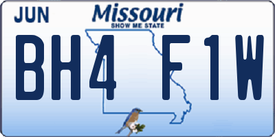 MO license plate BH4F1W