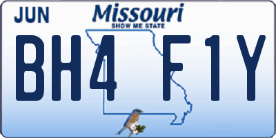 MO license plate BH4F1Y