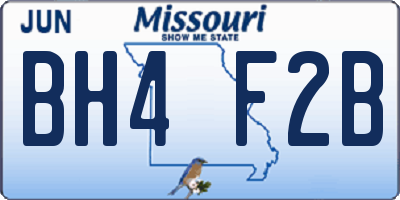 MO license plate BH4F2B
