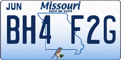 MO license plate BH4F2G