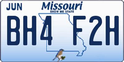 MO license plate BH4F2H