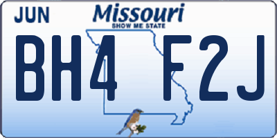 MO license plate BH4F2J