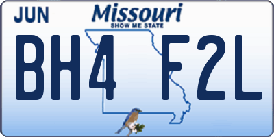 MO license plate BH4F2L
