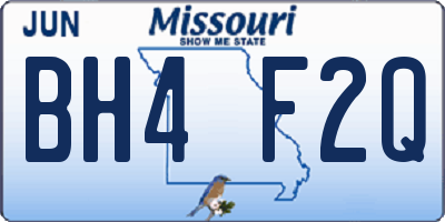 MO license plate BH4F2Q