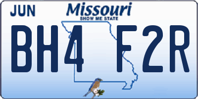 MO license plate BH4F2R