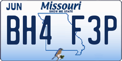 MO license plate BH4F3P