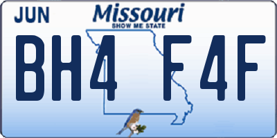 MO license plate BH4F4F