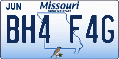 MO license plate BH4F4G