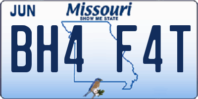 MO license plate BH4F4T