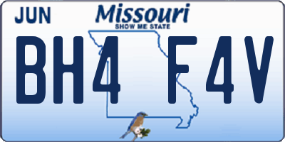 MO license plate BH4F4V