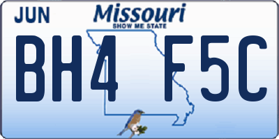 MO license plate BH4F5C