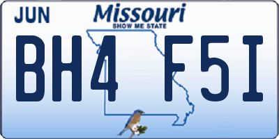 MO license plate BH4F5I