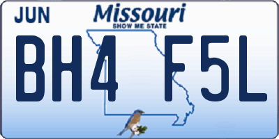 MO license plate BH4F5L