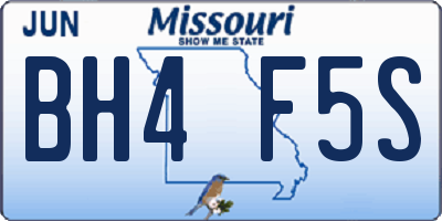 MO license plate BH4F5S