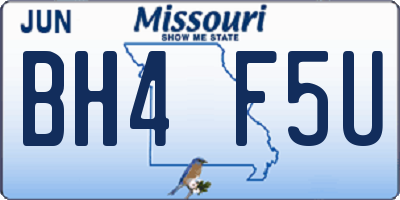 MO license plate BH4F5U