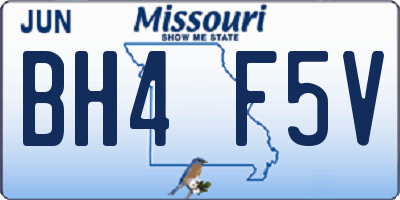 MO license plate BH4F5V