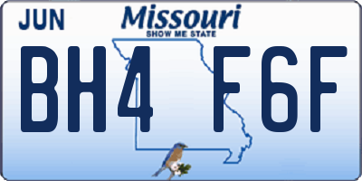 MO license plate BH4F6F