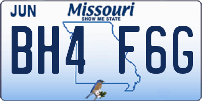 MO license plate BH4F6G
