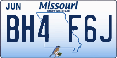 MO license plate BH4F6J