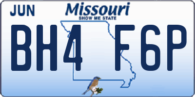 MO license plate BH4F6P
