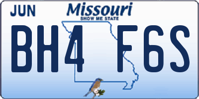 MO license plate BH4F6S