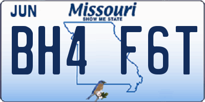 MO license plate BH4F6T