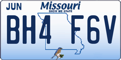 MO license plate BH4F6V
