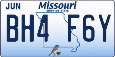 MO license plate BH4F6Y
