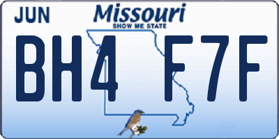 MO license plate BH4F7F
