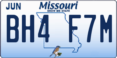 MO license plate BH4F7M