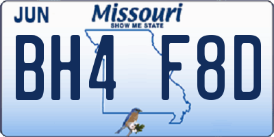 MO license plate BH4F8D