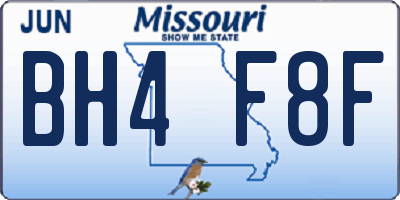 MO license plate BH4F8F