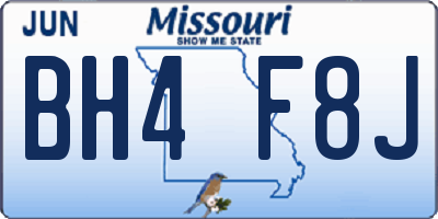 MO license plate BH4F8J