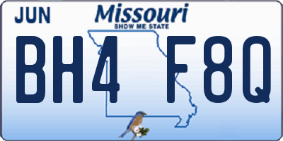 MO license plate BH4F8Q