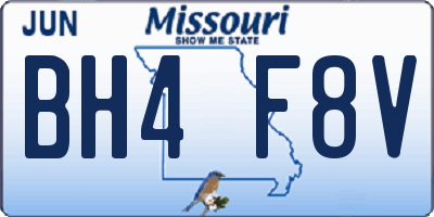 MO license plate BH4F8V