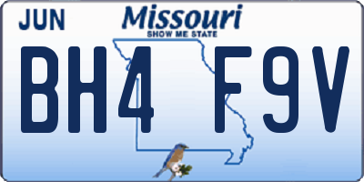 MO license plate BH4F9V
