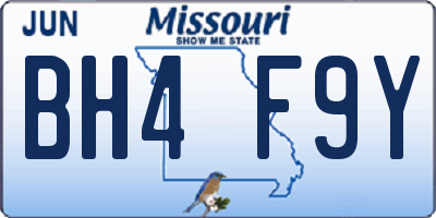 MO license plate BH4F9Y