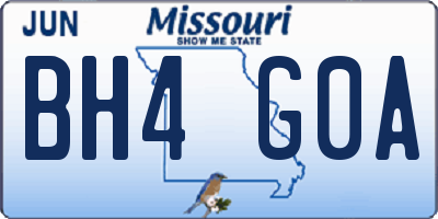 MO license plate BH4G0A